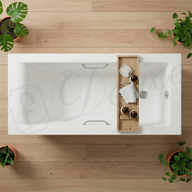 Фото Ванна из литьевого мрамора Delice Diapason 170x80 DLR330007R-G белая глянцевая с ручками хром