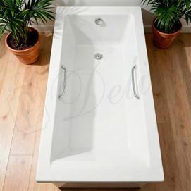 Фото Ванна из литьевого мрамора Delice Diapason 170x80 DLR330007R-G белая глянцевая с ручками хром