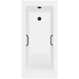 Фото Ванна из литьевого мрамора Delice Diapason 170x70 DLR330005RB-M белая матовая с черными ручками