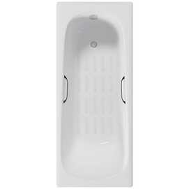 Чугунная ванна Delice Continental 170x70 DLR230613R-AS с отверстиями под ручки и антискользящим покрытием, белая