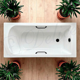 Фото Ванна из литьевого мрамора Delice Scandi 175x70 DLR330028RB-G белая глянцевая с черными ручками