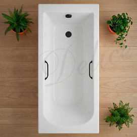 Фото Ванна из литьевого мрамора Delice Scandi 175x70 DLR330028RB-G белая глянцевая с черными ручками