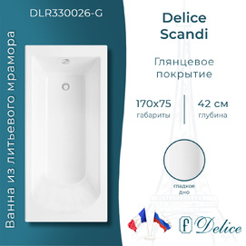 Ванна из литьевого мрамора Delice Scandi DLR330026-G