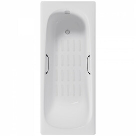 Чугунная ванна Delice Continental 140x70 DLR230619R-AS с отверстиями под ручки и антискользящим покрытием, белая