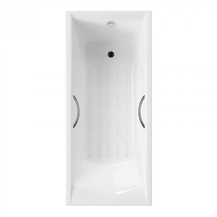 Чугунная ванна Delice Prestige 160х70 DLR230614R-AS с отверстиями под ручки и антискользящим покрытием, белая, размер 160х70, цвет белый