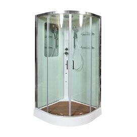 Душевая кабина DTO 100x100 A01GM с гидромассажем стекло прозрачное, профиль хром
