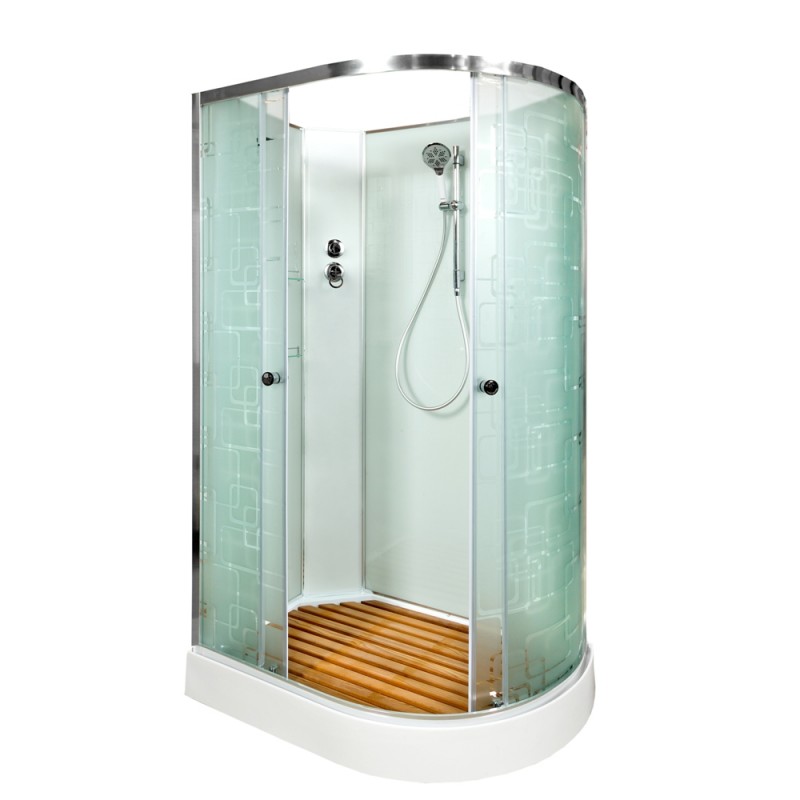 Душевая кабина DTO EM ЕМ1512 L N 120х80 стекло с рисунком, профиль хром