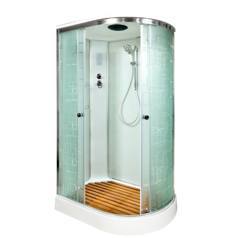 Душевая кабина DTO EM ЕМ1512 L с электрикой 120x80 стекло с рисунком профиль хром 71800₽