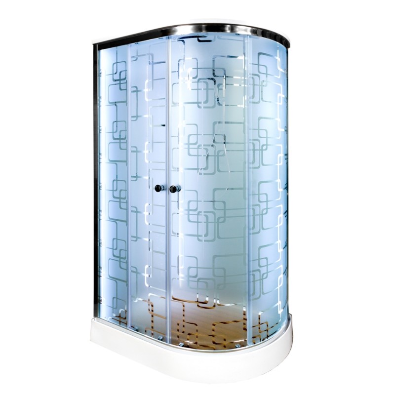 Душевая кабина DTO EM ЕМ1512 LED L 120х80 стандартная стекло с рисунком профиль хром 75200₽