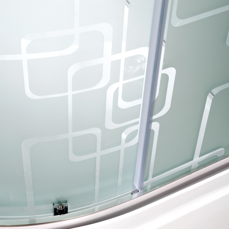 Душевая кабина Deto EM ЕМ1580 LED стандартная 80х80 стекло с рисунком, профиль хром, цвет белый - фото 4