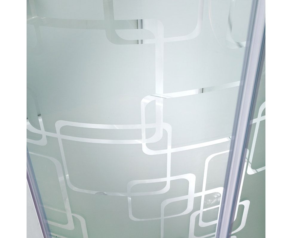 Душевая кабина Deto EM ЕМ1580 с гидромассажем 80х80 стекло с рисунком, профиль хром, цвет белый ЕМ1580 гм. - фото 13