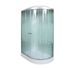 Душевая кабина DTO 120x80 L902L стандартная стекло с рисунком, профиль хром