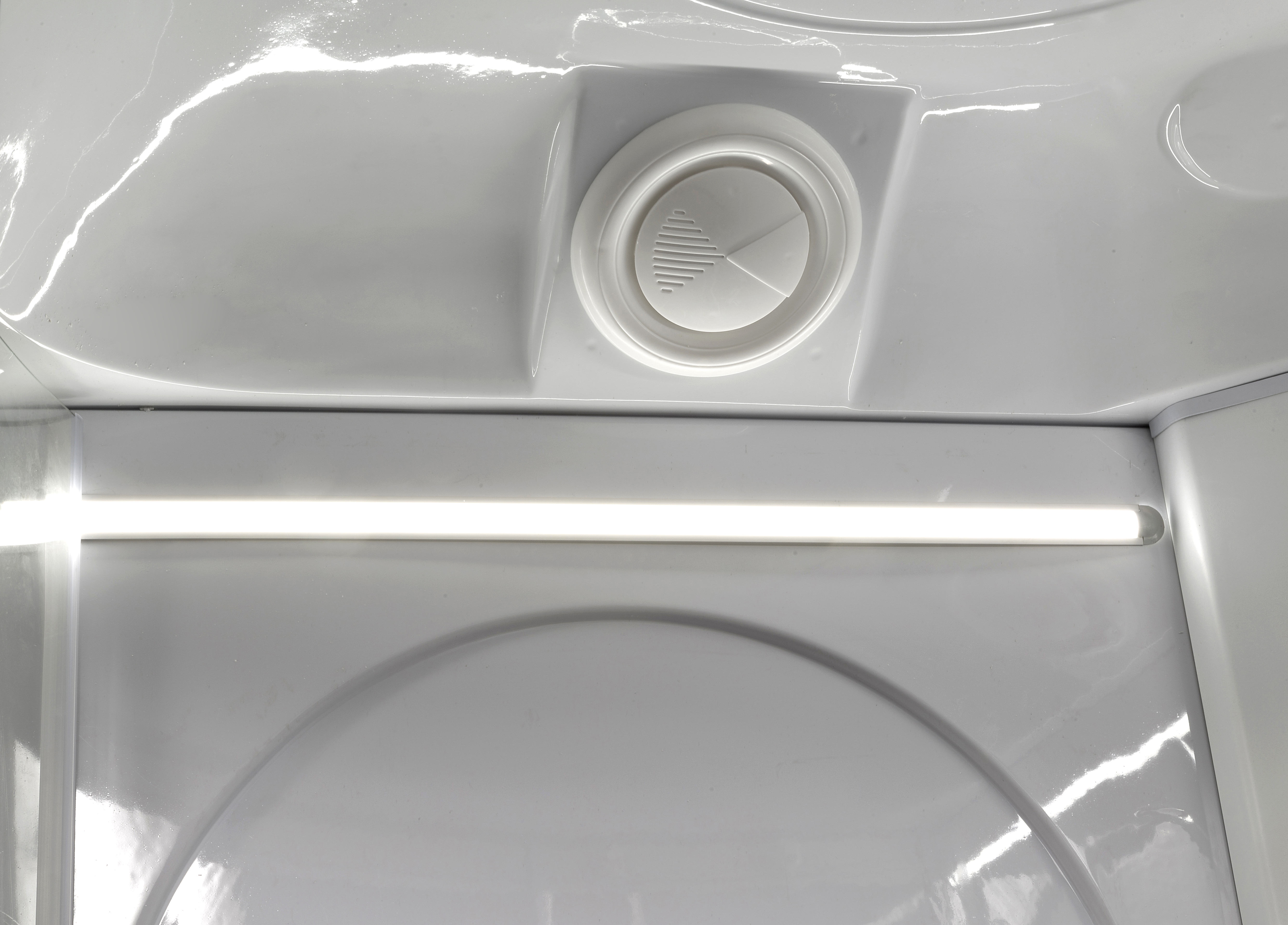 Душевая кабина Deto L L610LED 100x100 с подсветкой, стекло прозрачное, профиль хром, цвет белый - фото 14