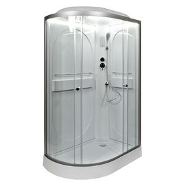 Душевая кабина DTO 120x80 L602RLED с подсветкой, стекло прозрачное, профиль хром