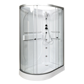 Душевая кабина DTO 120x80 L602RNGM с гидромассажем, стекло прозрачное, профиль хром
