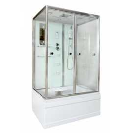 Душевая кабина с ванной Deto V V150 150x85 стекло прозрачное, профиль хром