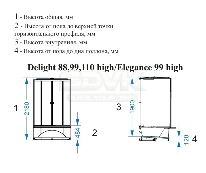 Душевая кабина delight 99 high сборка