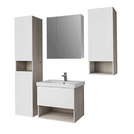 Мебель для ванной Dreja Perfecto 90 дуб эврика, белый глянец
