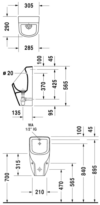 Писсуар Duravit D-Code 0829300000 48235₽