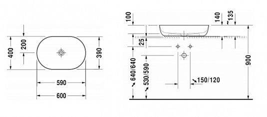 Раковина Duravit LUV 379600000, цвет белый - фото 3