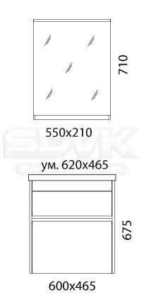 Шкаф зеркальный линда 550