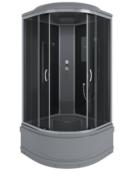 Душевая кабина Erlit 100x100 ER3510TP-C2-RUS_GRAY стекло тонированное, профиль сатин, поддон серый