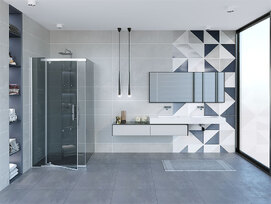 Душевой уголок Erlit 101 серия 90x90 ER10109H-C2 стекло тонированное, профиль хром