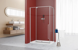 Душевой уголок Esbano 100x80 ESA-108PS-C
 стекло прозрачное, профиль хром, без поддона