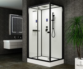 Душевая кабина Esbano FORA 120x80 EST-FORA-1280CKR стекло прозрачное, профиль черный матовый