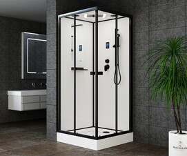 Душевая кабина Esbano FORA 90x90 EST-FORA-90CKR стекло прозрачное, профиль черный матовый