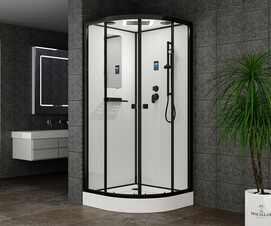 Душевая кабина Esbano FORA 90x90 EST-FORA-90CR стекло прозрачное, профиль черный матовый