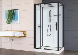 Душевая кабина Esbano Raspa 110x90 EST-RASPA-119 прозрачная, профиль черный