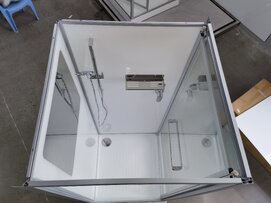 Фото Душевая кабина Esbano Slide 90x90 EST-SLIDE-90CKR стекло прозрачное, профиль матовый хром