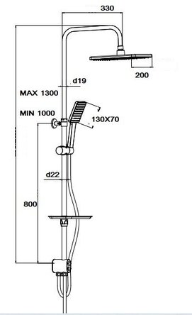 Фото Душевая стойка Esko ST1450 без смесителя, хром