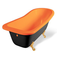 Ванна из литьевого мрамора Эстет Царская 170x73 оранжево-черная