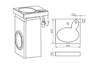 Фото Раковина над стиральной машиной Эстет Lea 60x60 с кронштейнами и мыльницей 3