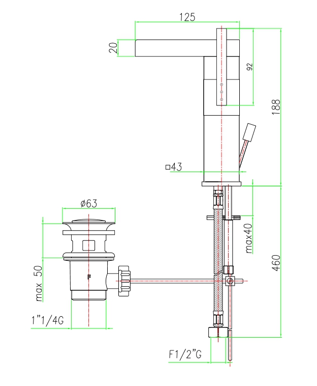 Смеситель для раковины Fiore XS-Sky 85 CR 7719, цвет хром - фото 2