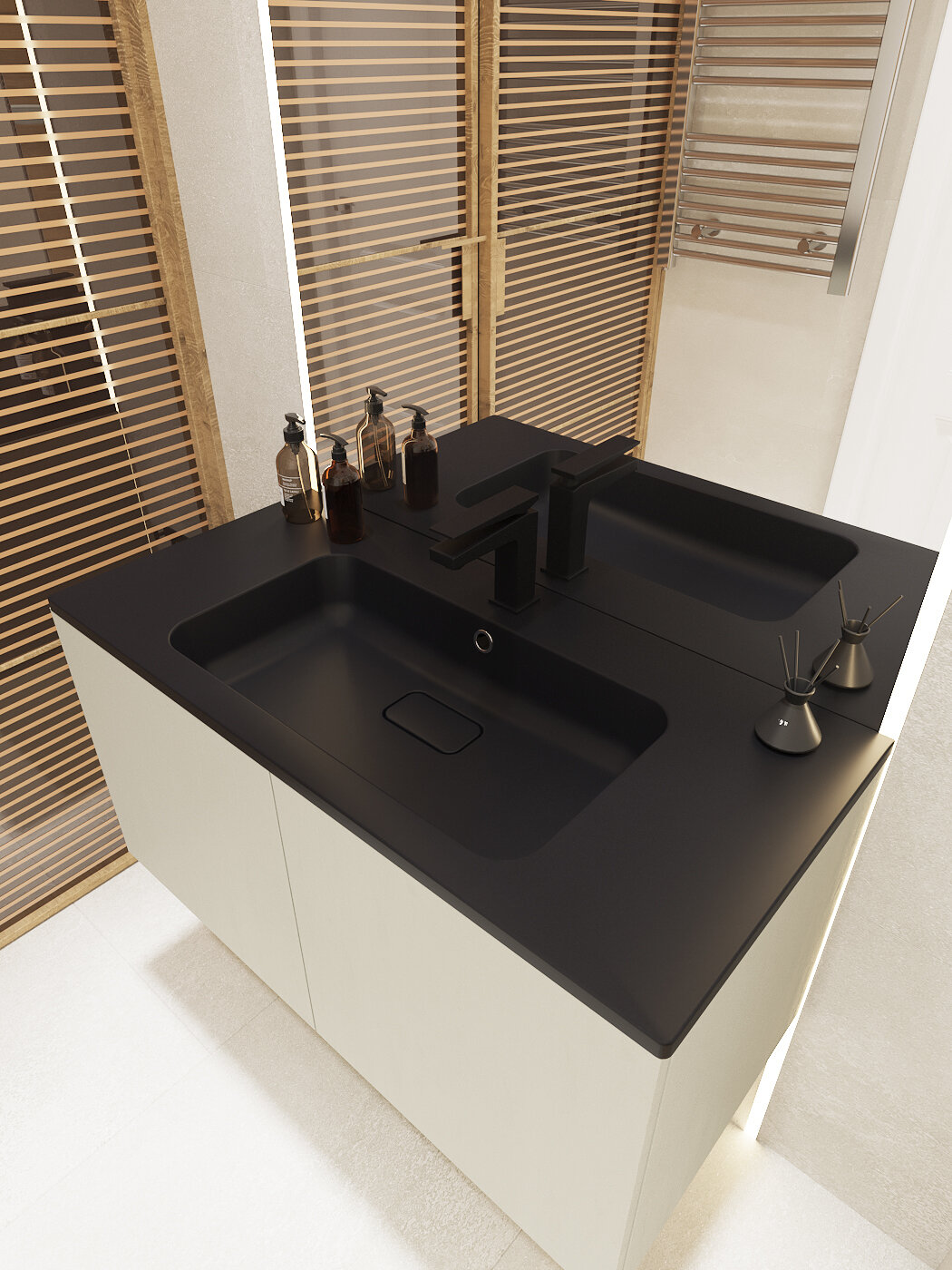 Раковина накладная Florentina Палермо 100 см 10.230.01000.302 антрацит