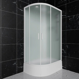 Душевая кабина Frank F412/2R М White 120x80 20038 стекло матовое, профиль белый,  с крышей, правая