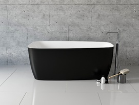 Отдельностоящая ванна Frank 170x80 F6106 White+Black белая с черным