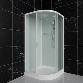 Фото Душевая кабина Frank 90x90 F409 М White стекло матовое, профиль белый