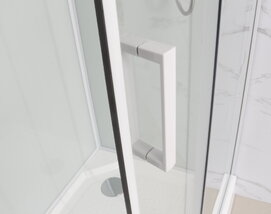 Фото Душевая кабина Frank 90x90 F409 М White стекло матовое, профиль белый