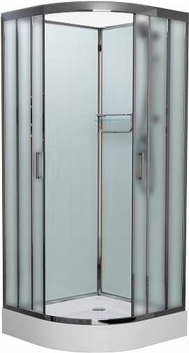 Душевая кабина Frank 90x90 F409 М без крыши, стекло матовое, профиль хром