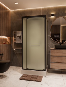 Душевая кабина Frank F401 М Black 20339 90x90 стекло матовое, профиль черный