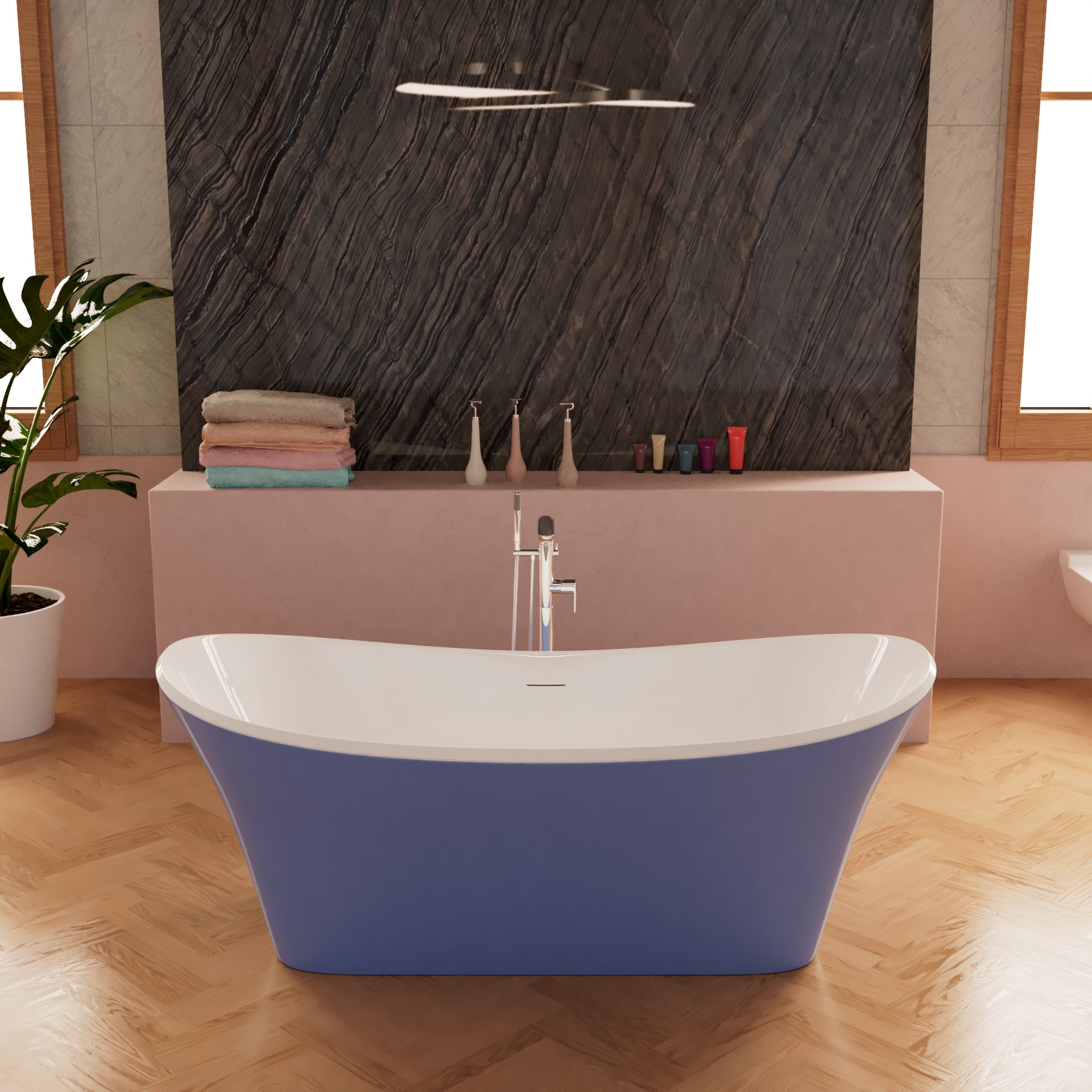 Отдельностоящая ванна Frank 170х75 F6104 White/Light Blue