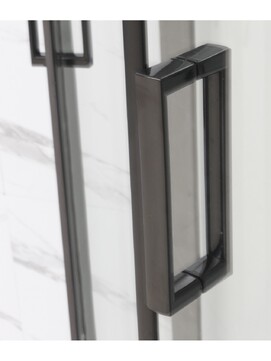 Фото Душевая кабина Frank F412/1L Black 120x80 143009 стекло прозрачное, профиль черный,  с крышей, левая