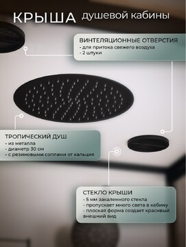 Фото Душевая кабина Frank F412/1L Black 120x80 143009 стекло прозрачное, профиль черный,  с крышей, левая