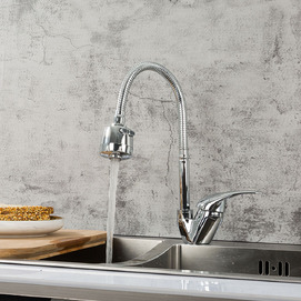 Фото Смеситель для кухни Frap H02 F4302-B с гибким изливом и режимом душ, хром