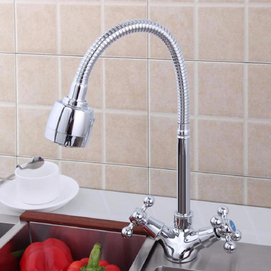 Фото Смеситель для кухни Frap H19 F4319 с гибким изливом и режимом душ, хром