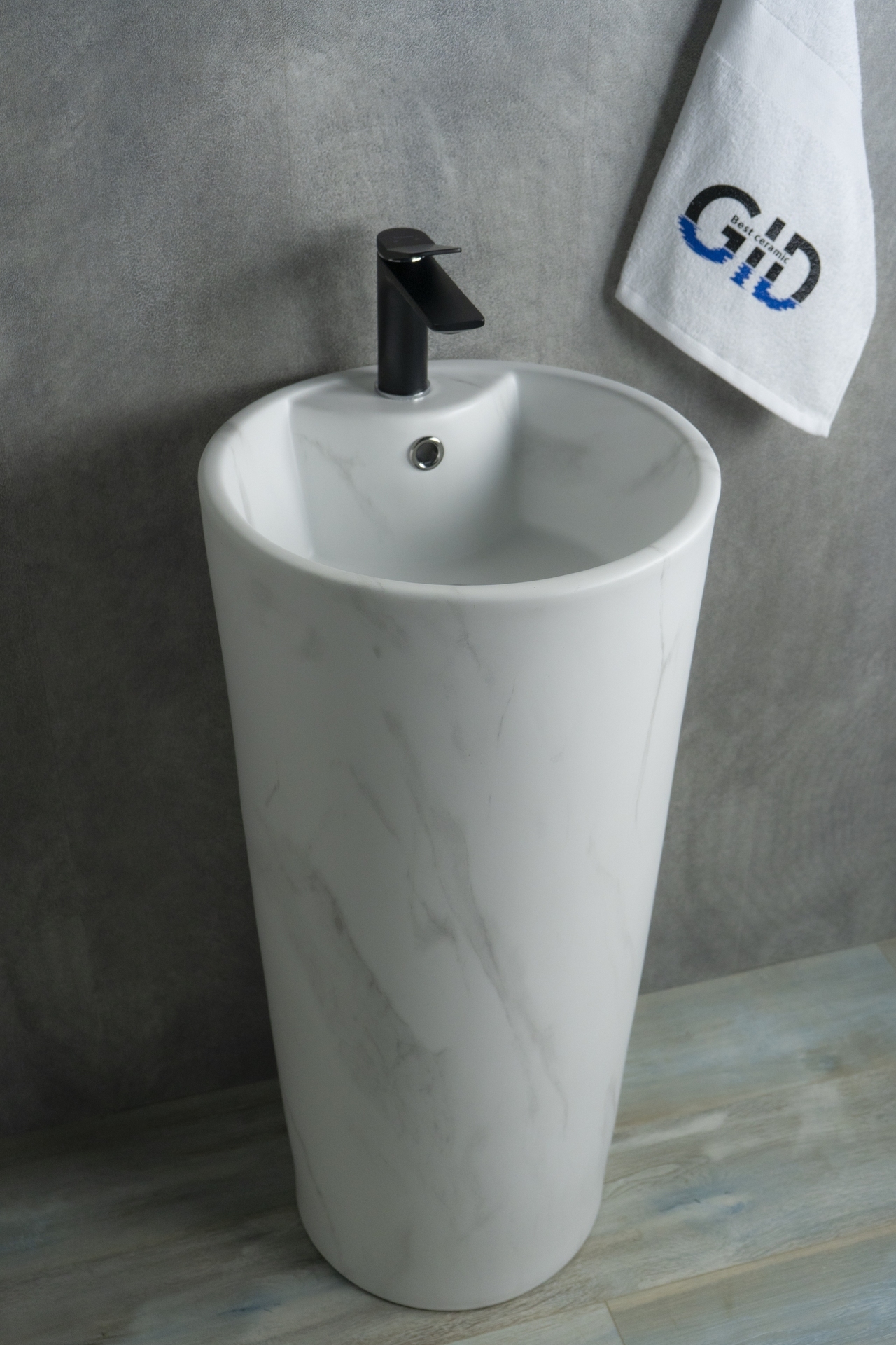 Раковина напольная GID Autonomo Nb131ws 40x40 белая матовая круглая керамика 35150₽